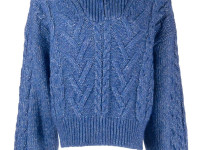 GANNI high-neck ribbed-knit jumper